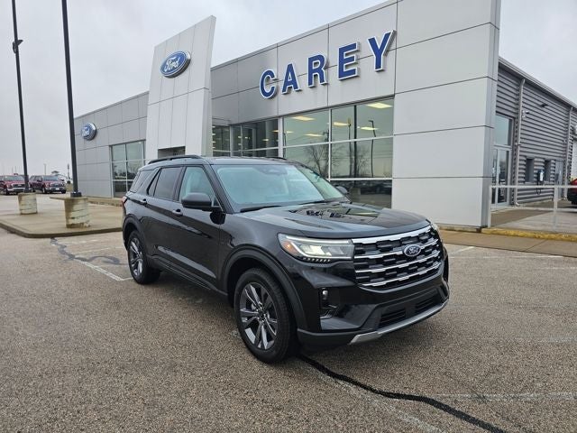 2026 Ford Explorer Active in Agate Black Metallic — front three-quarter view