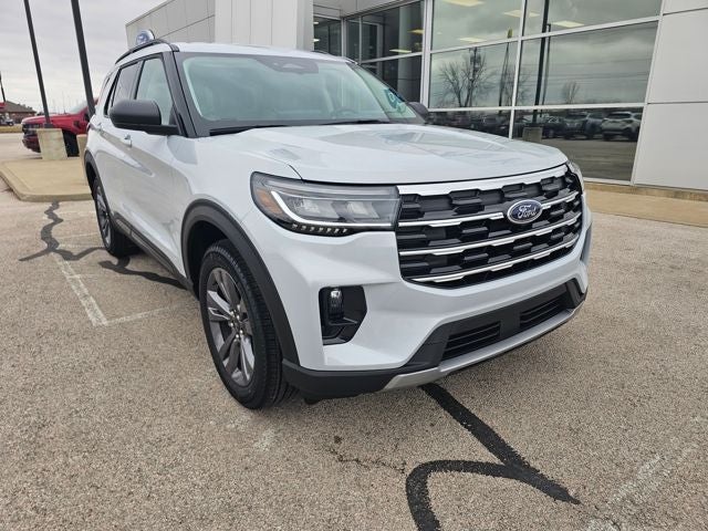 2026 Ford Explorer Active in Space White Metallic — front three-quarter view
